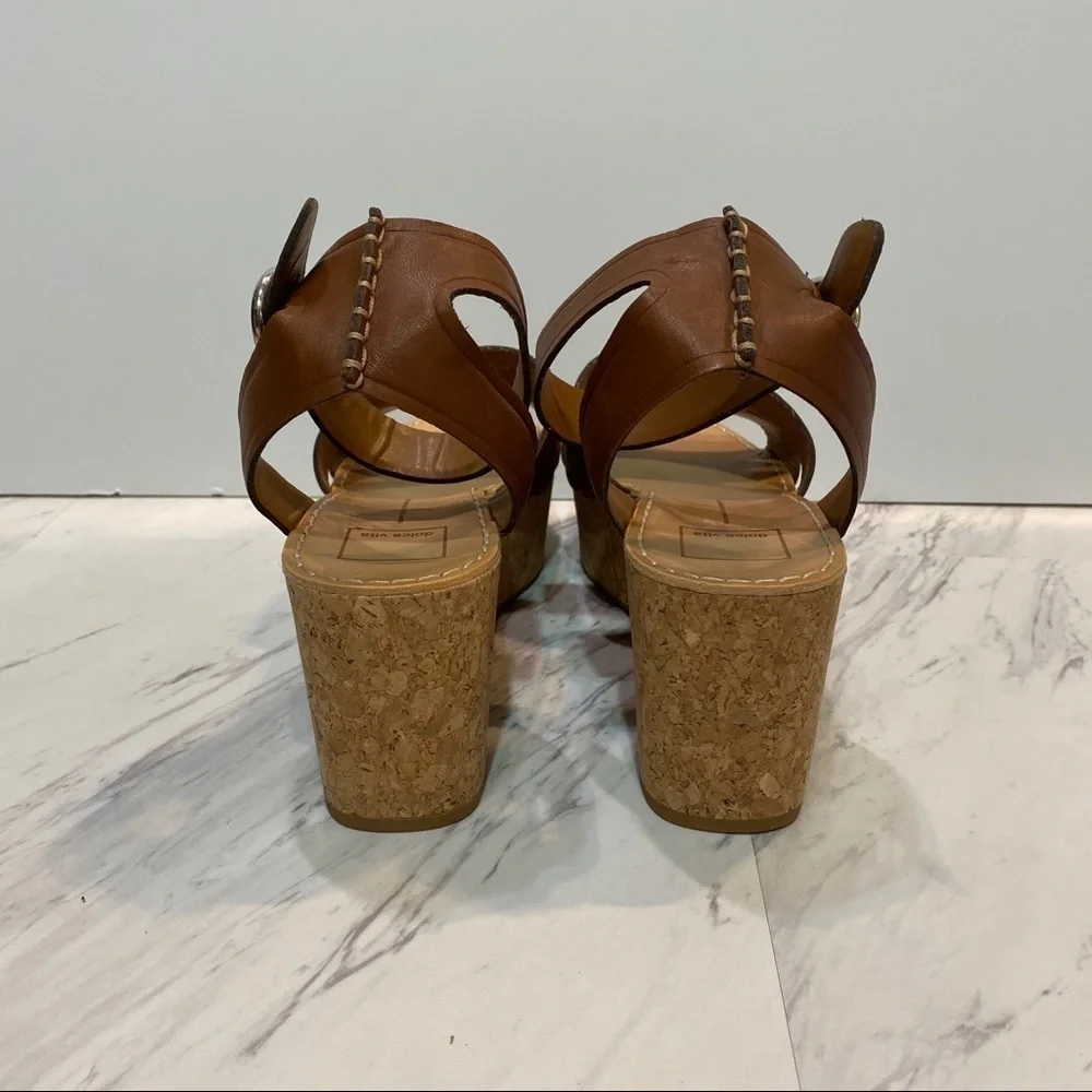 Dolce Vita Cork Linda Brown Platform Sandals